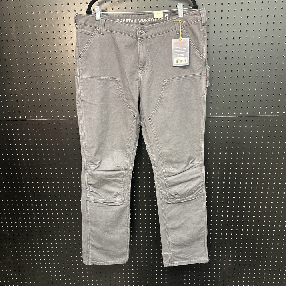 Dovetail Women's Workwear Britt Utility Stretch Canvas Dark Grey Pants 20/32 NWT